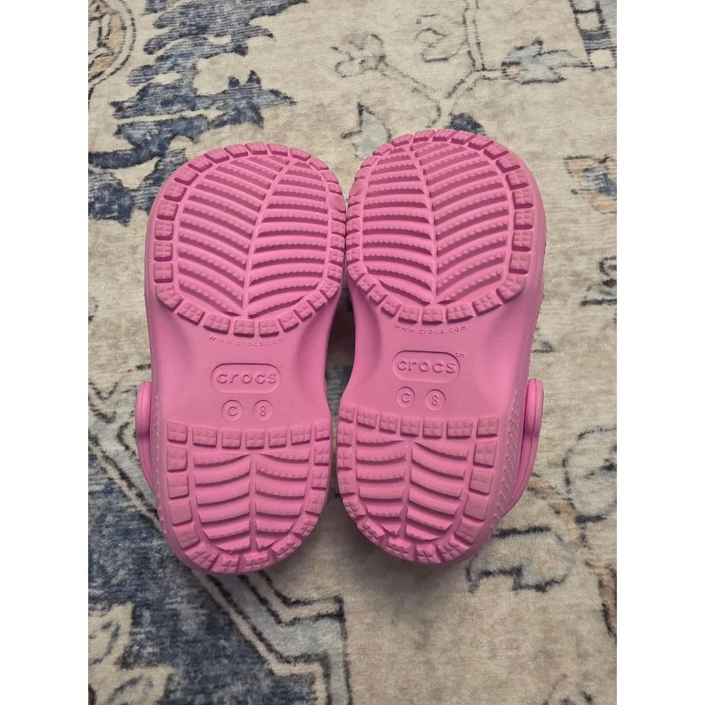 Crocs Toddler Size 8 Pink Outdoors Easy Wash Slip On Classic Clogs Shoes